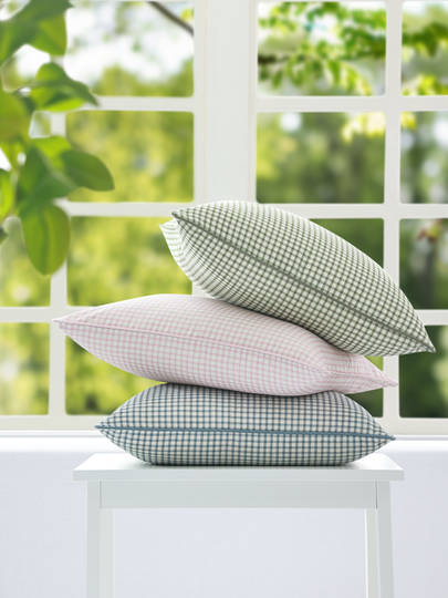 MM Linen Gingham Cushions | Blue, Pink & Green Linen Cotton